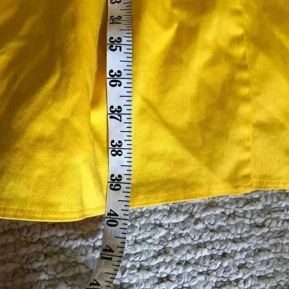 London Style Collection yellow and white mod fit and flair dress 12 - Picture 10 of 14